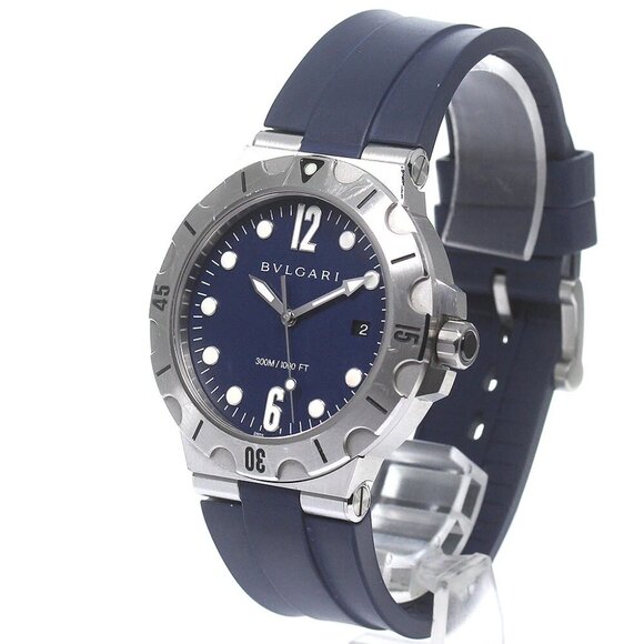 BVLGARI Diagono DP41SSD Date Navy Dial Automatic Men's Watch_824501 - Picture 1 of 6